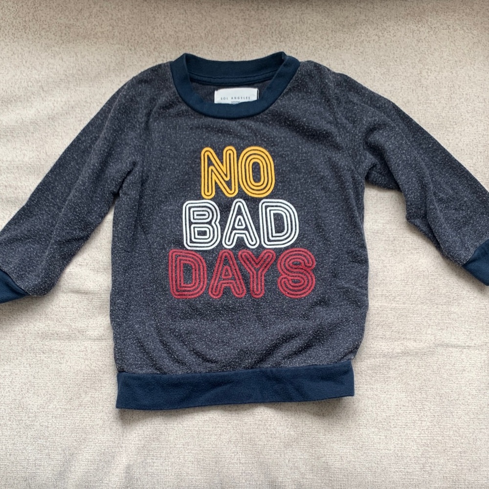 Sol Angeles Navy Sweatshirt with Vibrant 'No Bad Days' Design
